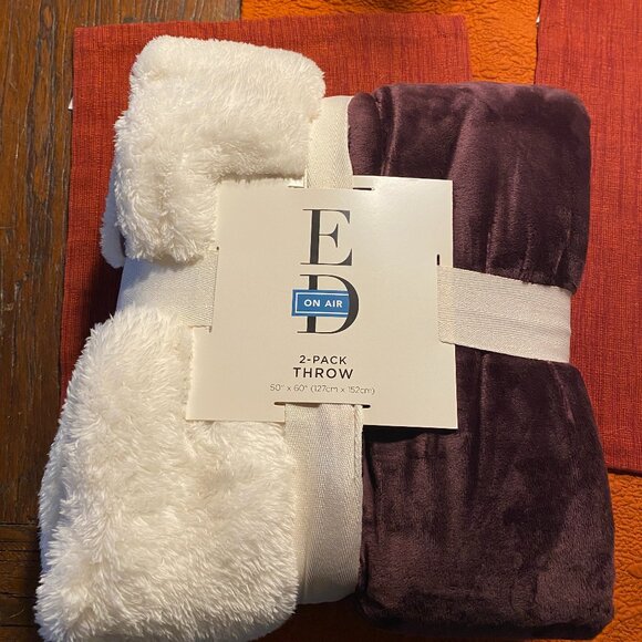 ED On Air Plush Throw Blanket – 50” x 60” – Orchid (Plum Purple) - Picture 1 of 7